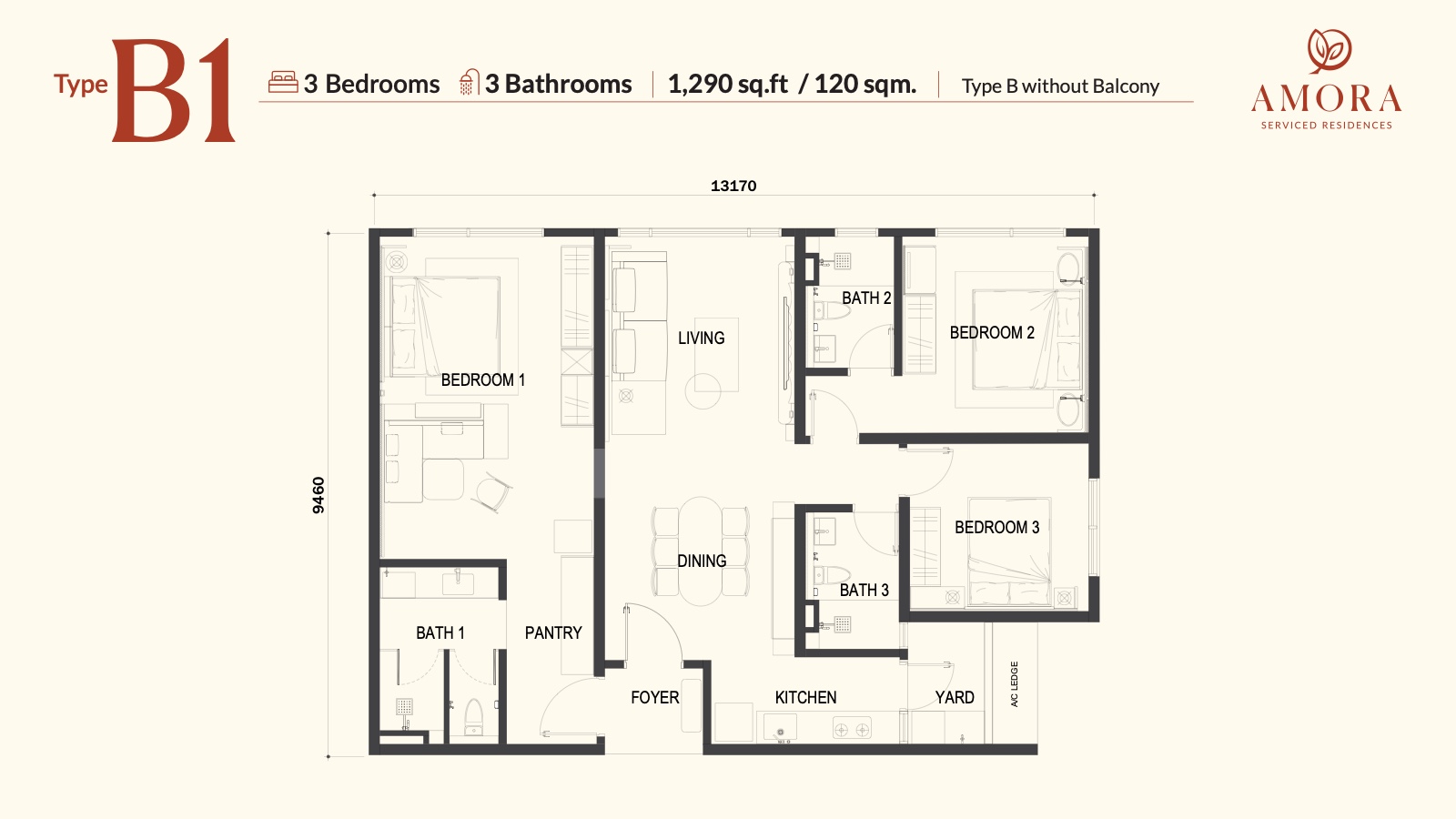 Type B1 floor plan
