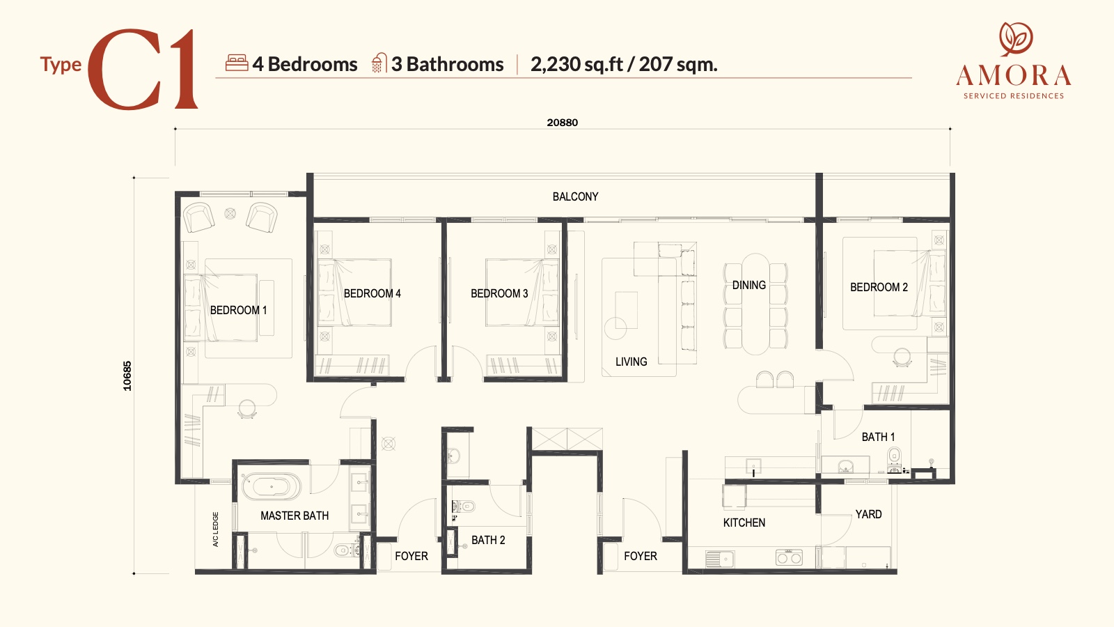Type C1 floor plan